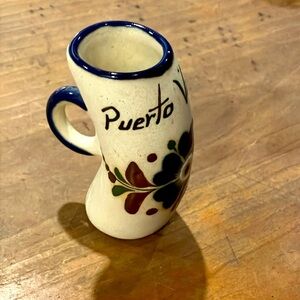 Collectible Puerto Vallarta Mexico handmade earthenware Shot Glass